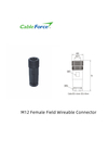 Parafuso Plástico PG7 PG9 IP67 IP68 M12 5 Pinos Conector A Código Fêmea Instalação em Campo