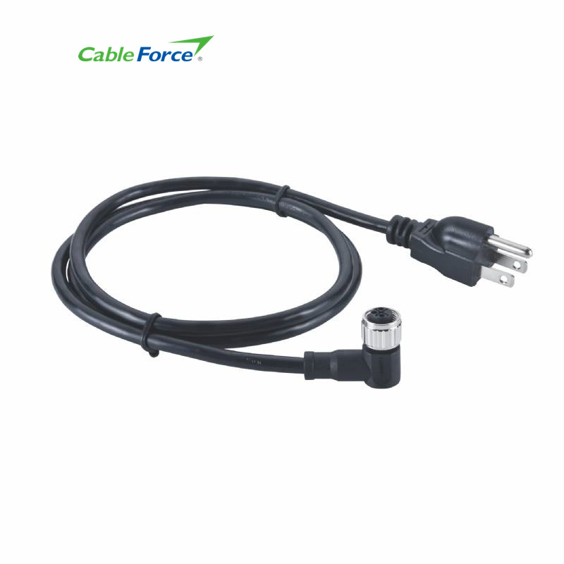 O direito do código de M12 S dobrou o NEMA que de 3 Pin Connector To 5-15P moldou o cabo 14AWG